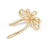 Brass Micro Pave Clear Cubic Zirconia Pendants KK-U008-03A-G-2