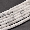 Natural Howlite Column Beads Strands G-F247-07-1