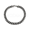 Tarnish Resistant Men's 304 Stainless Steel Cuban Link Chain Bracelets STAS-A051-04B-01-1