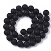 Natural Black Stone Bead Strands G-R193-01-10mm-2