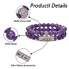 2Pcs 2 Style Natural Amethyst Stretch Bracelets Set BJEW-SW00096-2