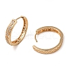 Brass Micro Pave Cubic Zirconia Hoop Earrings for Women EJEW-M238-25KCG-2