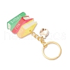 5Pcs 5 Styles Graduation Theme Resin Pendant Keychains KEYC-JKC01271-5