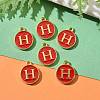 Golden Plated Alloy Enamel Charms X-ENAM-S118-03H-5