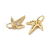 Rack Plating Brass Micro Pave Cubic Zirconia Pendants KK-K377-66G-2