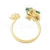 Bowknot & Flower Brass Micro Pave Cubic Zirconia Cuff Ring Settings KK-K297-20G-3