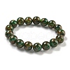 Round Synthetic Gold Clinquant Stone Stretch Bracekets G-P549-02B-4
