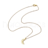 Moon Alloy with Brass Pendant Necklaces NJEW-JN04906-4