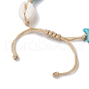 Natural Shell & Synthetic Turquoise Braided Bead Anklets AJEW-AN00562-03-4