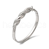 Stainless Steel Crystal Rhinestone Twist Hinged Bangles for Women BJEW-G719-15P-1