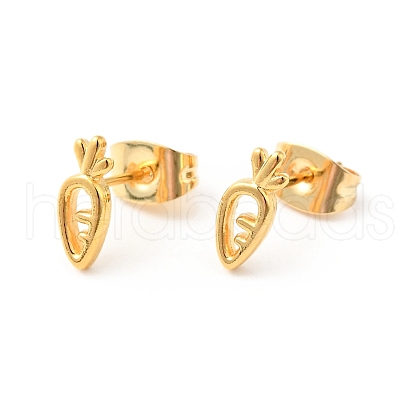 304 Stainless Steel Tiny Carrot Stud Earrings with 316 Stainless Steel Pins for Women EJEW-J043-03G-1