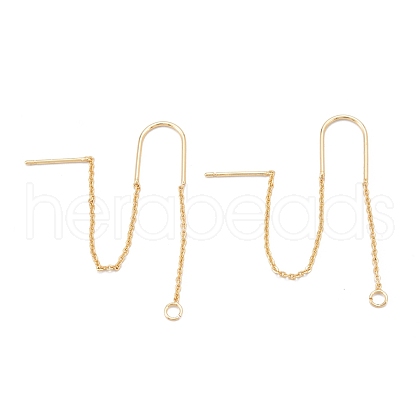 Brass Stud Earring Findings X-KK-K251-03G-1