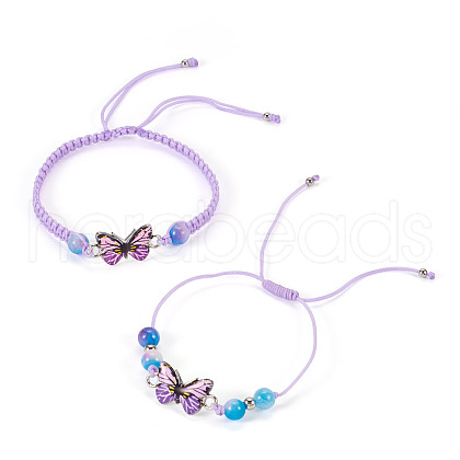 Adjustable Nylon Braided Bead Bracelets BJEW-TA00482-1