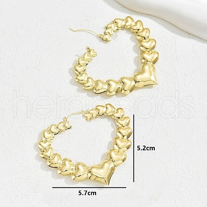 Stainless Steel Heart Hoop Earrings VF8428-1