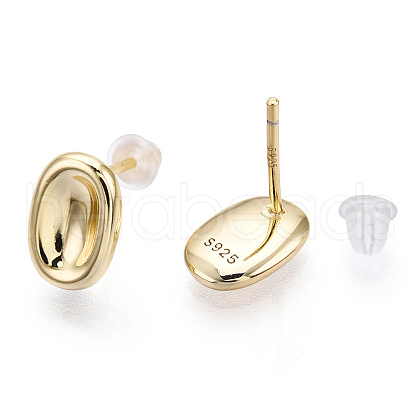 925 Sterling Silver Stud Earrings STER-T004-38G-1