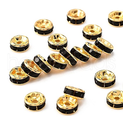 Brass Rhinestone Spacer Beads RB-A014-Z6mm-02G-1