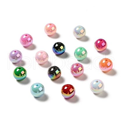 UV Plating Rainbow Iridescent Acrylic Beads X-PACR-D070-01-1