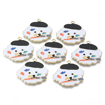 Alloy Enamel Pendants X-ENAM-T011-12KC-RS-1