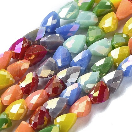 Electroplate Glass Beads Strands EGLA-C004-02-1