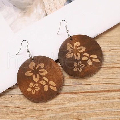 Alloy Wood Dangle Earrings FS-WG9E4F8-10-1