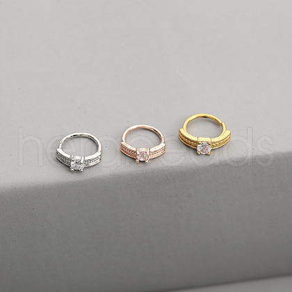 316L Surgical Stainless Steel Micro Pave Clear Cubic Zirconia Cartilage Earrings WG933E5-01-1
