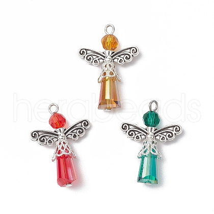 3Pcs Glass Pendants PALLOY-JF03664-01-1
