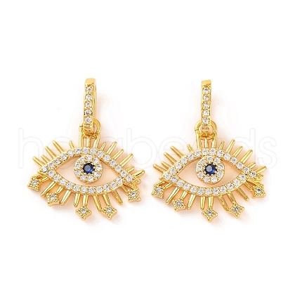 Brass Micro Pave Cubic Zirconia Pendants KK-U017-08D-G-1