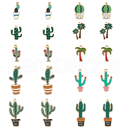 HOBBIESAY 40Pcs 10 Styles Alloy Enamel Pendants ENAM-HY0001-31-1