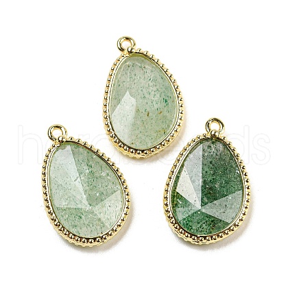 Natural Green Strawberry Quartz Faceted Pendants G-M431-14G-04-1