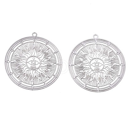 Non-Tarnish 201 Stainless Steel Filigree Pendants STAS-S118-026P-1