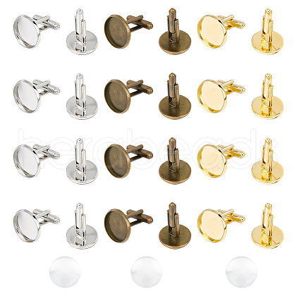 GOMAKERER DIY Blank Dome Cufflinks Making Kit DIY-GO0001-39-1