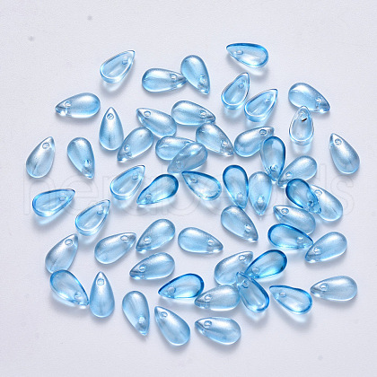 Transparent Spray Painted Glass Charms GLAA-R211-07-C01-1