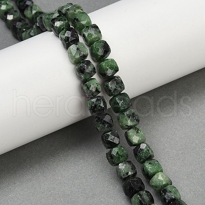 Natural Ruby in Zoisite Beads Strands G-H078-C39-6mm-1