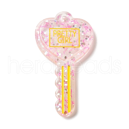 Acylic Pendant with Glitter Powder OACR-H035-01B-1