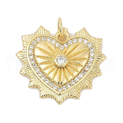 Brass Micro Pave Cubic Zirconia Pendants X-KK-U058-58A-G-1