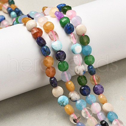 Natural & Synthetic Mixed Gemstone Beads Strands G-C179-A6mm-13-1