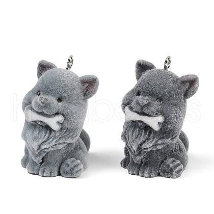 Flocky Resin Pendants FIND-A052-07D-1