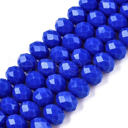 Opaque Solid Color Imitation Jade Glass Beads Strands EGLA-A044-P8mm-D32-1