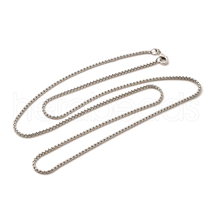 1.8mm Rack Plating Brass Box Chain Necklaces for Women Men MAK-L044-60P-1
