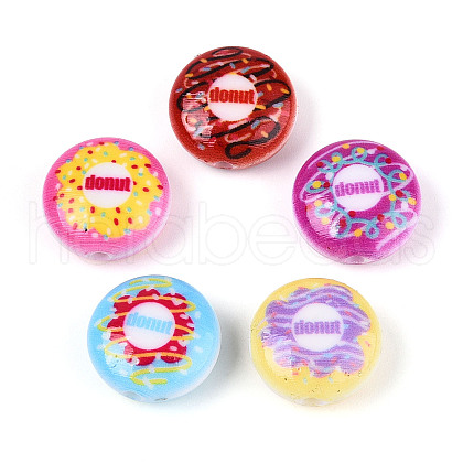 Printed Opaque Acrylic Beads MACR-N018-01-1