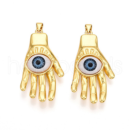 Brass Resin Pendants KK-T070-95-1