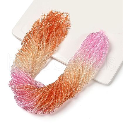 Transparent Painted Glass Beads Strands X1-DGLA-A034-T1mm-A20-1