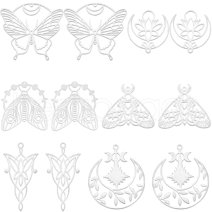 SUNNYCLUE 24Pcs 6 Styles 201 Stainless Steel Pendants STAS-SC0008-61-1