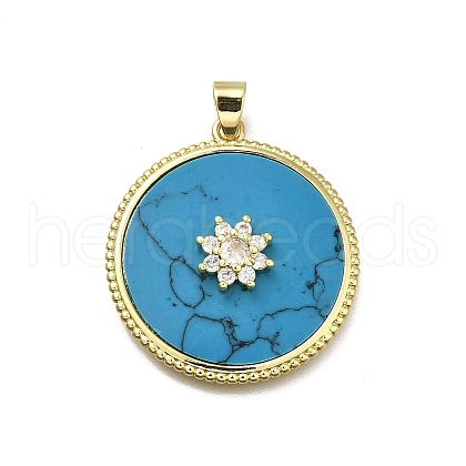 Brass Micro Pave Cubic Zirconia Pendants KK-C090-05C-02-1
