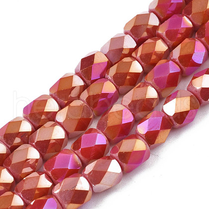 Electroplate Glass Beads Strands EGLA-N002-13-A15-1