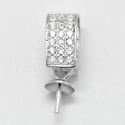 Anti-Tarnish Rhodium Plated 925 Sterling Silver Pendant Bails STER-D029-10P-1