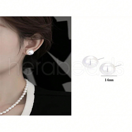 Mother's Day Jewellery Elegant Vintage Style 999 Silver Faux Pearl Stud Earrings for Women ES4450-4-1