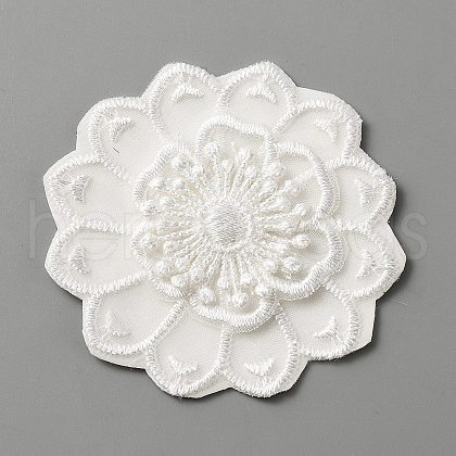 Computerized Embroidery Lace Self Adhesive/Sew on Patches DIY-WH0410-49B-1