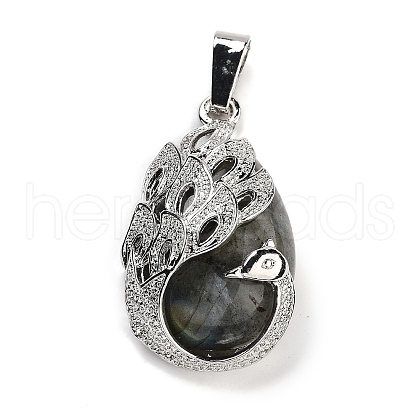 Natural Labradorite Teardrop Pendants G-G112-03P-09-1