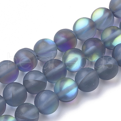 Synthetic Moonstone Beads Strands G-S283-01-10mm-1